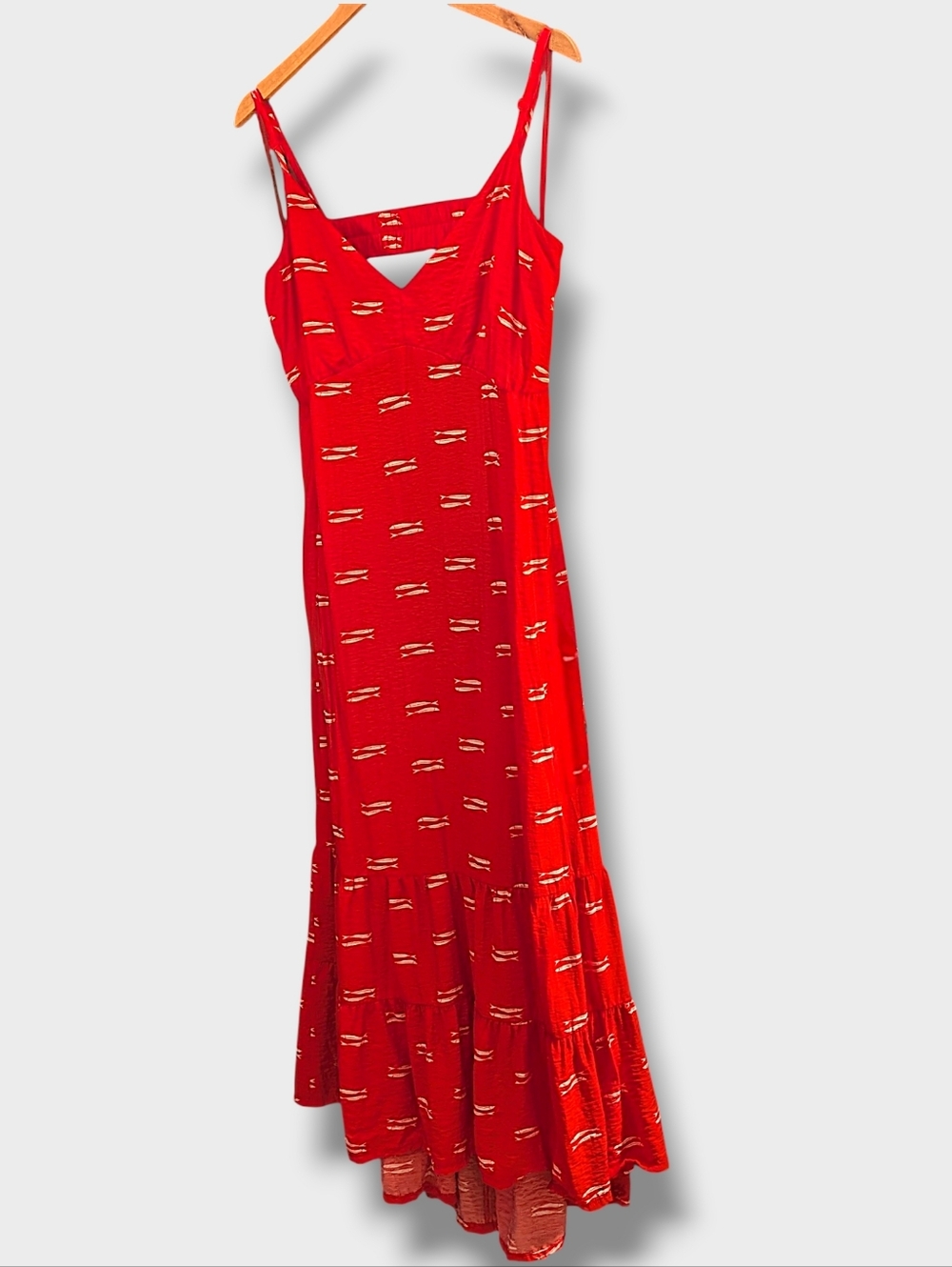 Red Open Back Maxi Summer Dress w/ Pockets NWOT XXL